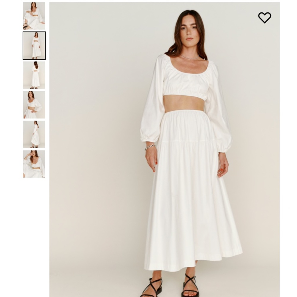 NWT Reformation Yuli Two Piece White Size Small